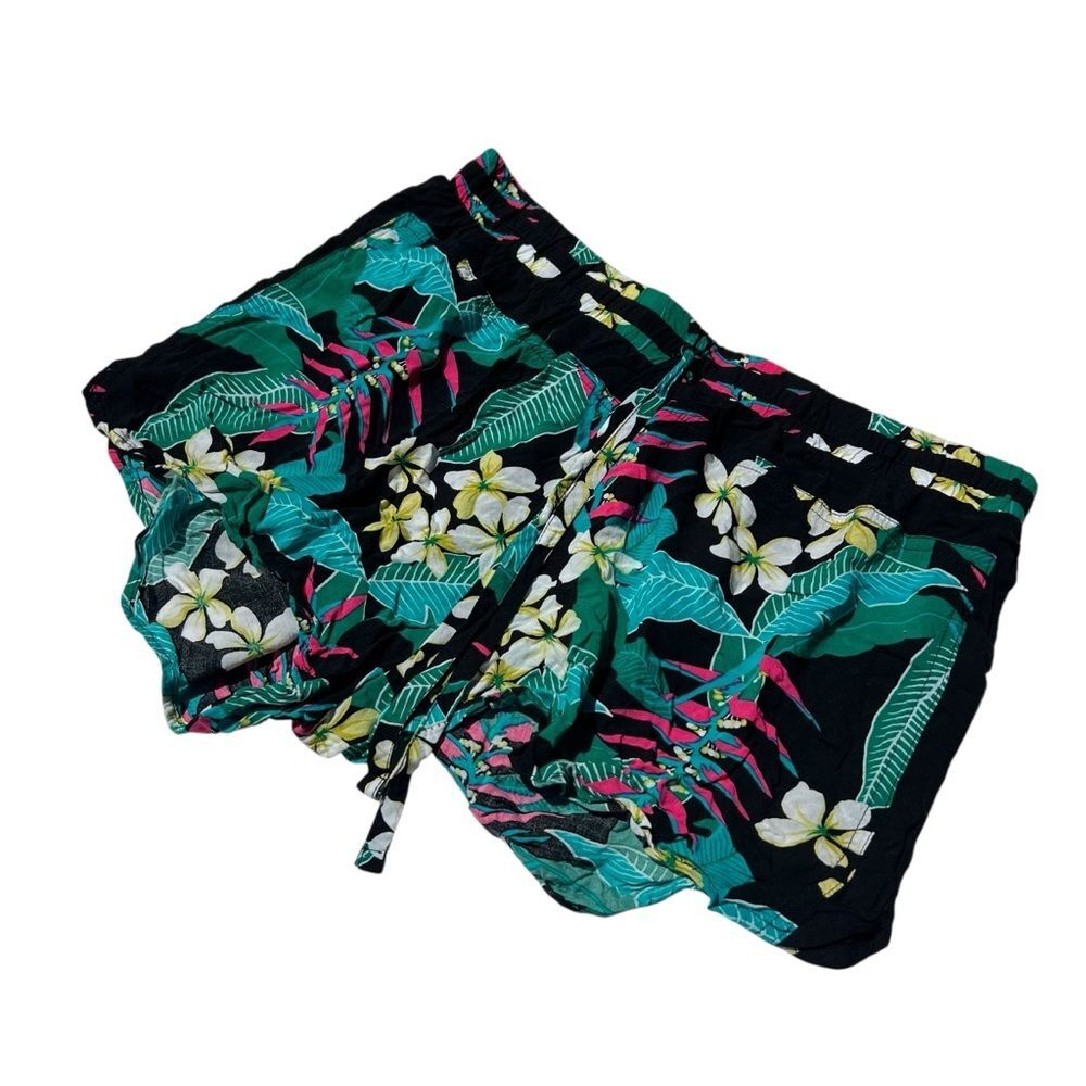 Tommy Bahama Womens Sleep Shorts Medium Tropical Floral Elastic Waist lounge fun